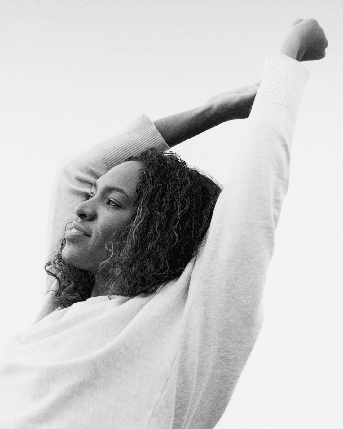 woman smiling and relaxed